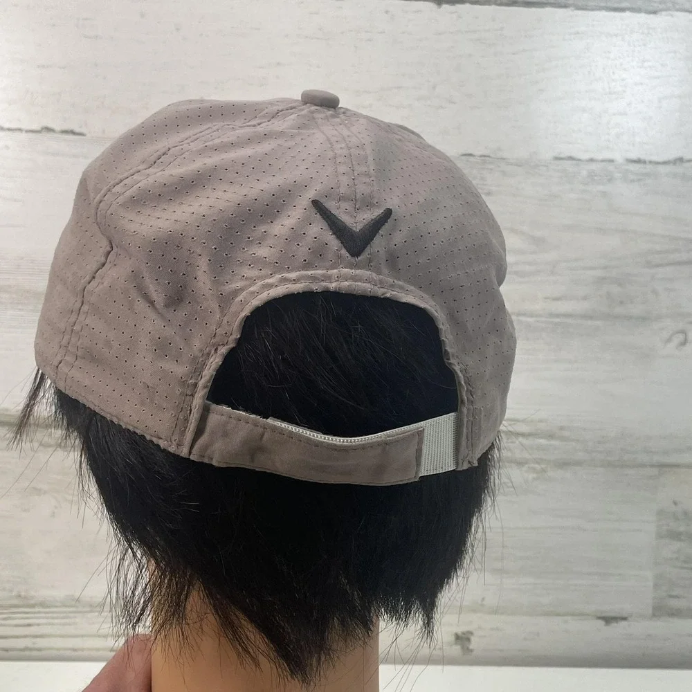 Callaway Hat Cap Strap Back One Size Beige Polyester Breathable Adjustable Mens